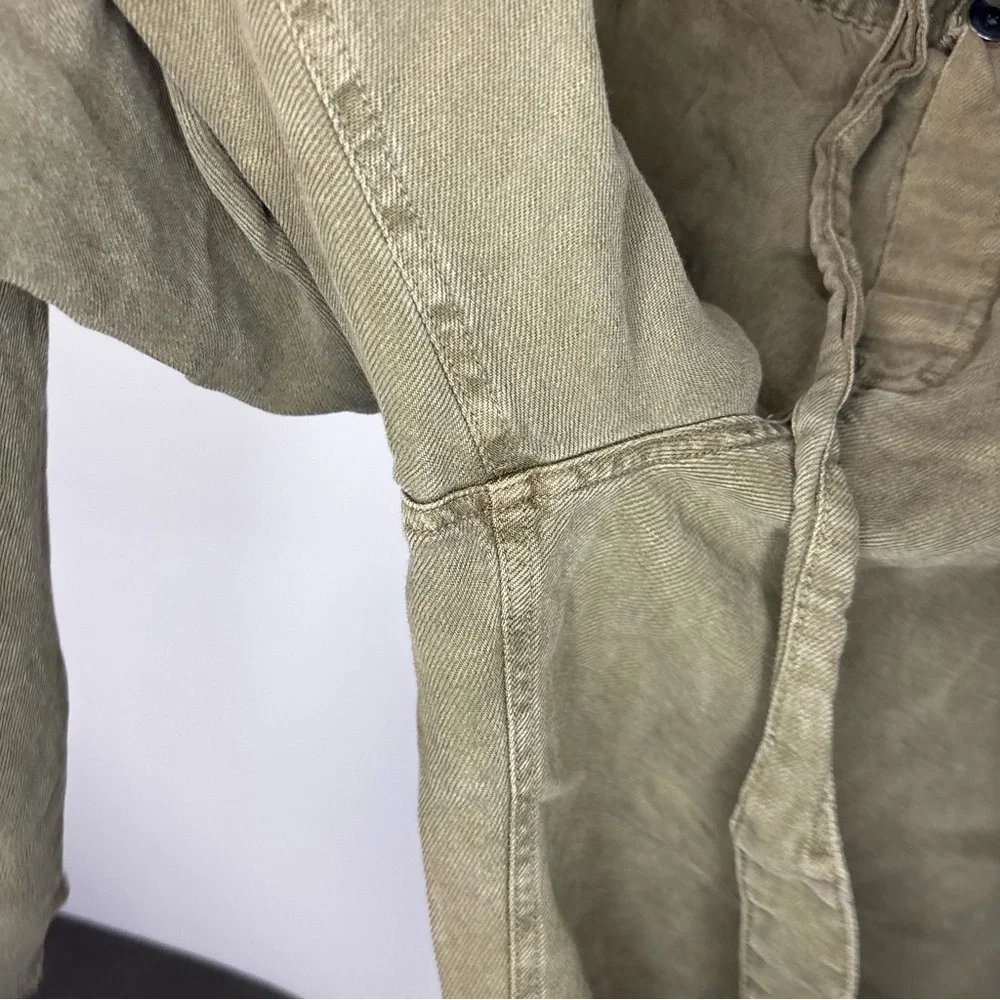 Aerie Tie Waist Pants Olive Green Women’s Size Large‎